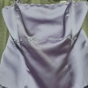 Lilac skirt and satin beaded top